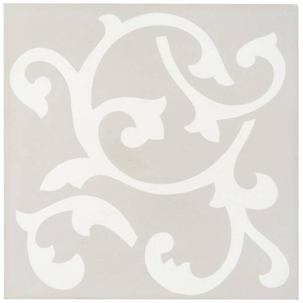 CARREAU CIMENT 20X20 DECOR CONTEMPORAIN GRIS CLAIR / BLANC CASSE 16mm